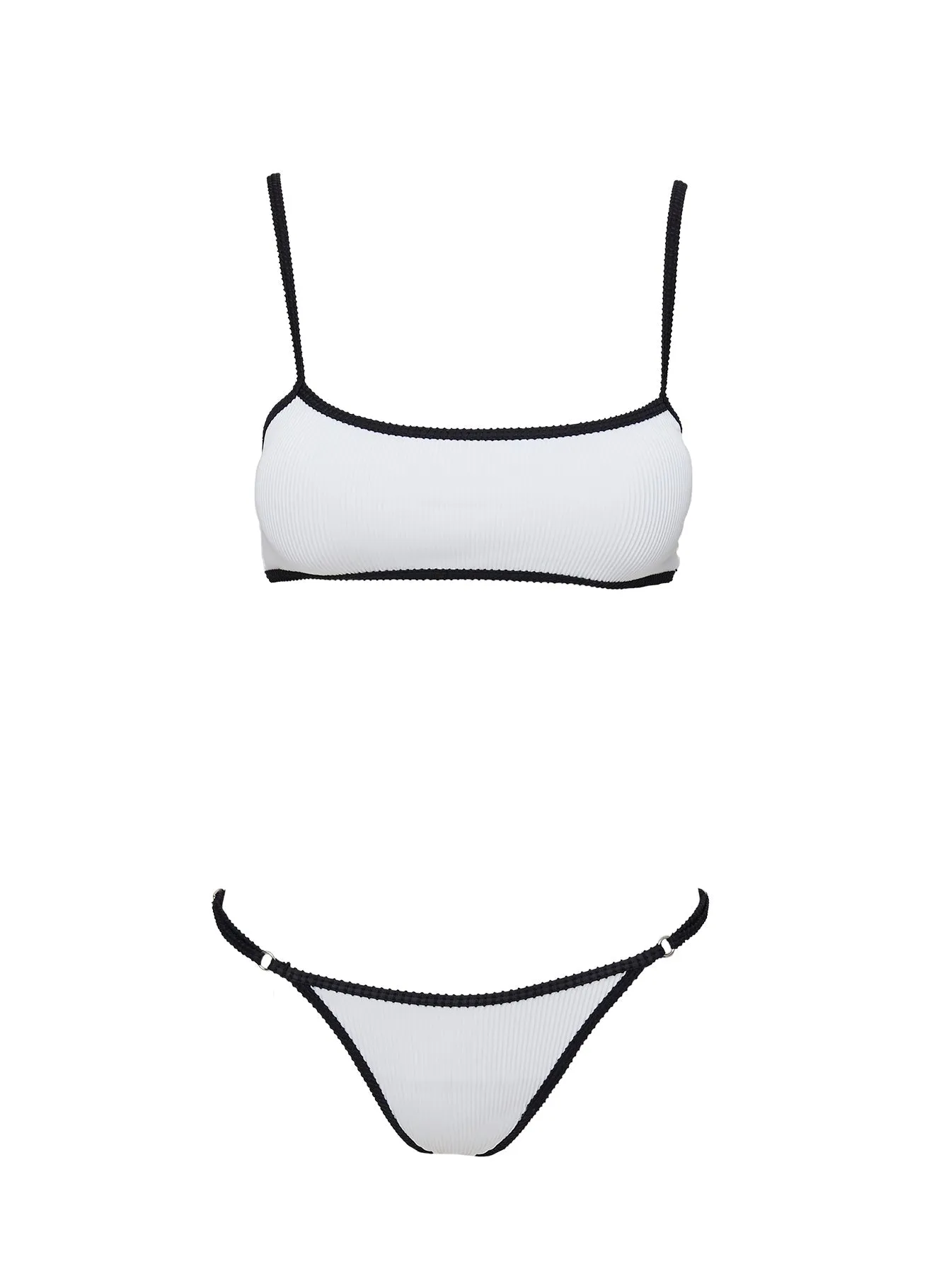 Quick Dry Technology Water Resistant Fabric Vasquez Bralette Bikini Top White / Black