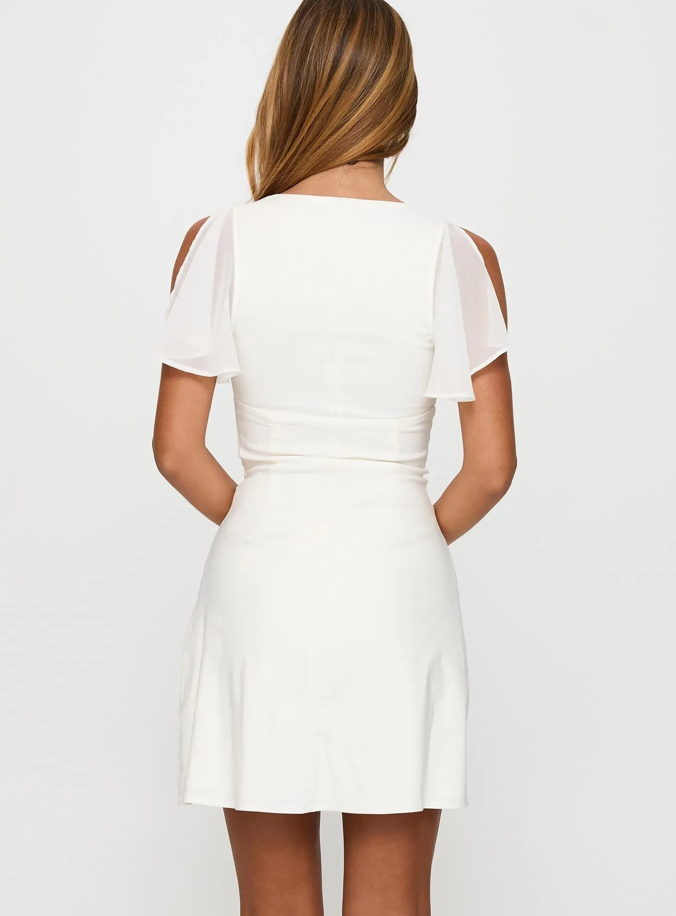 Florie Corset Mini Dress White Flash Hot Light Pop