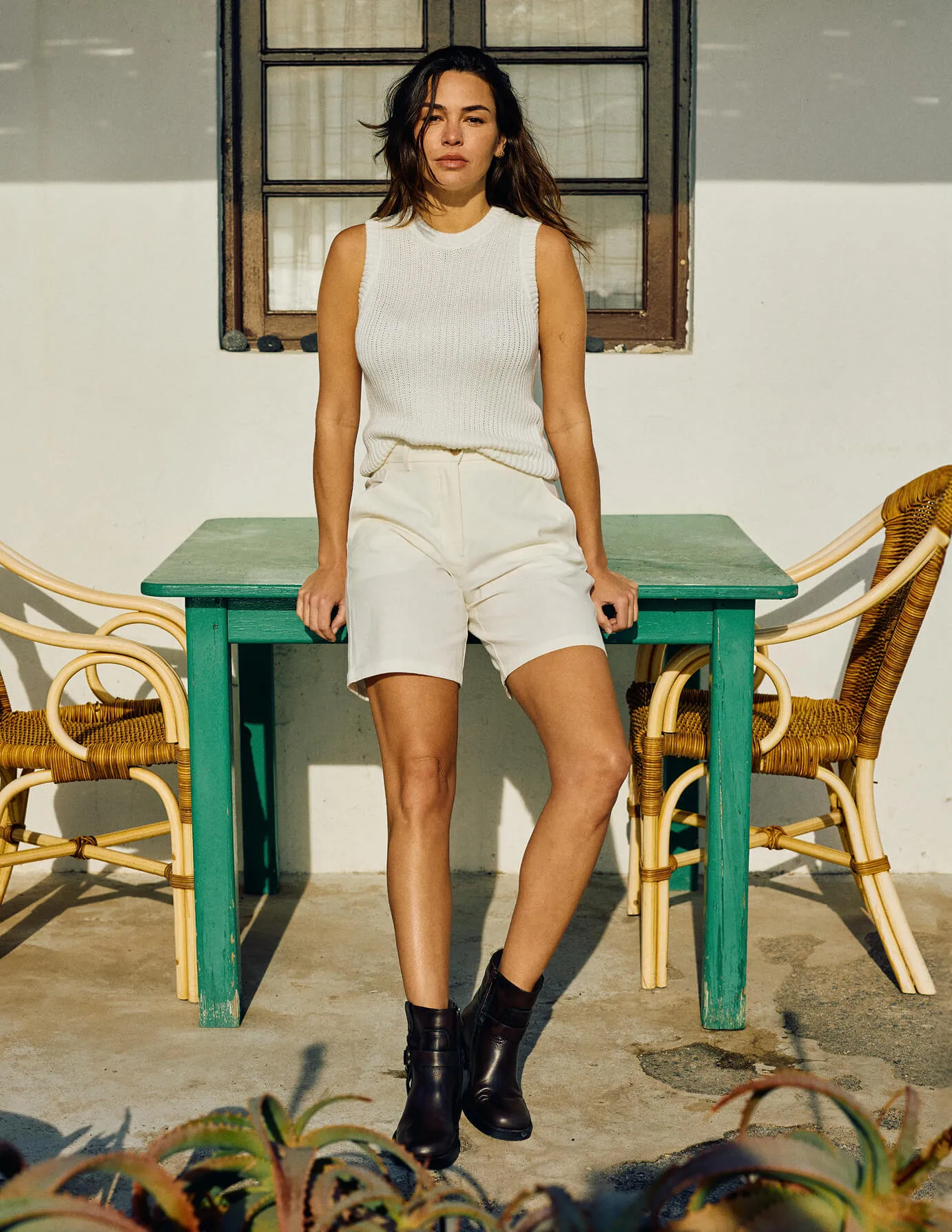 Code Soul Nature Base Women's Structured Knit Top Off White