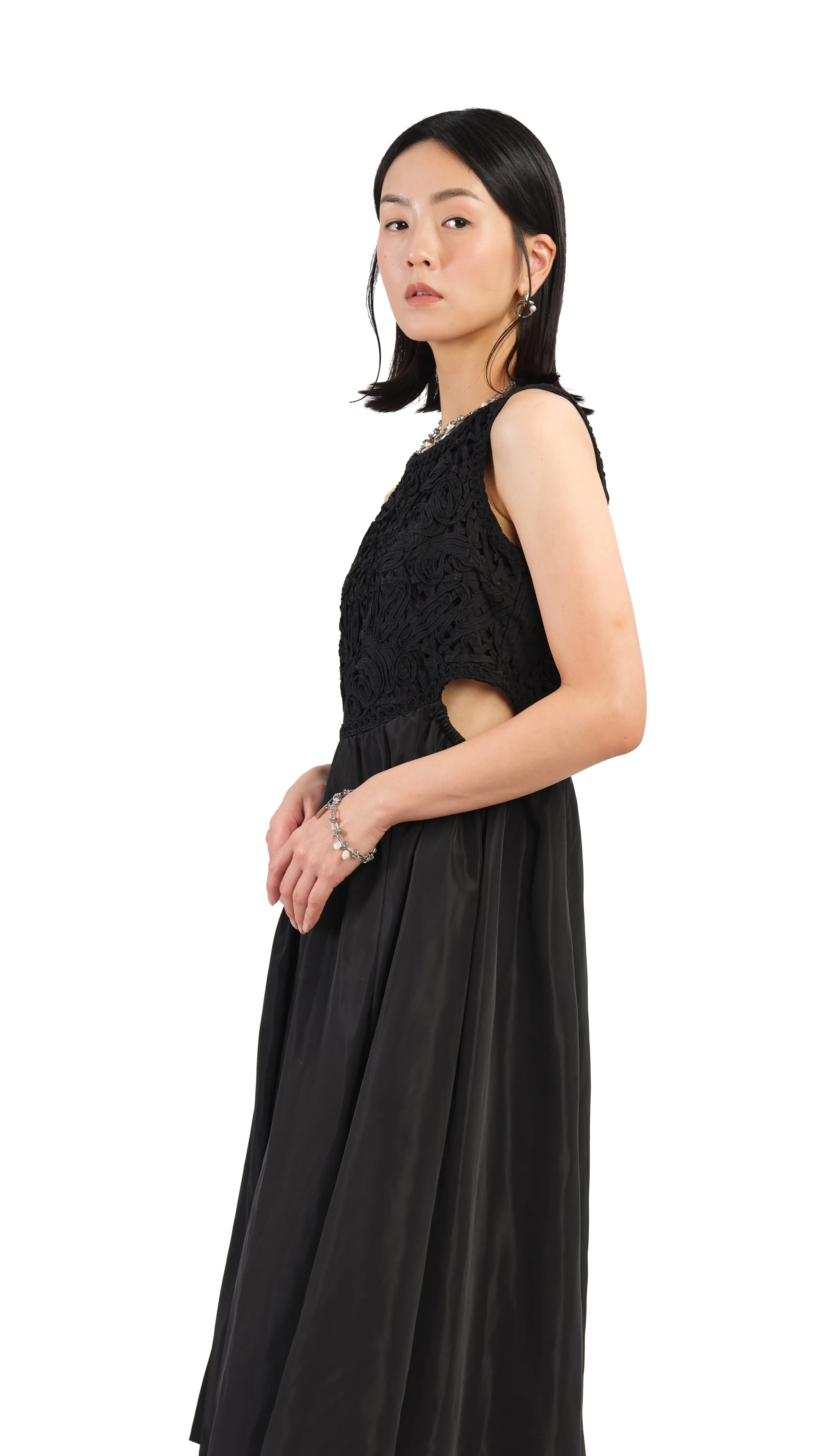 Digital Core Legend Fit Cord Embroidery Dress