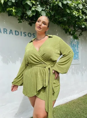 Urban Beat Party Time Mini Dress Green Curve