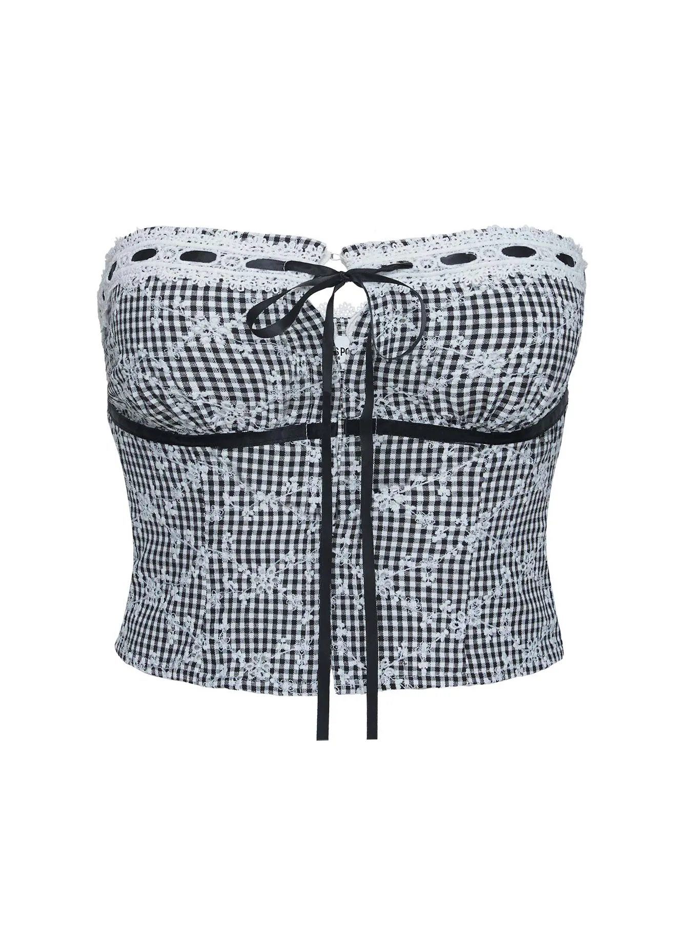 DoubleStitched Hemming SoftInteriorLining Dill Strapless Top Black