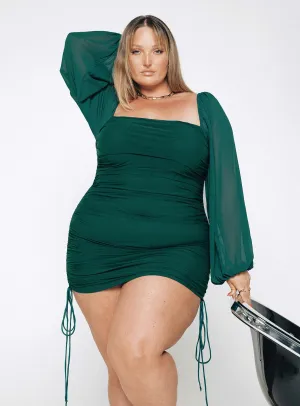 Aleena Mini Dress Green Curve Trend Soft