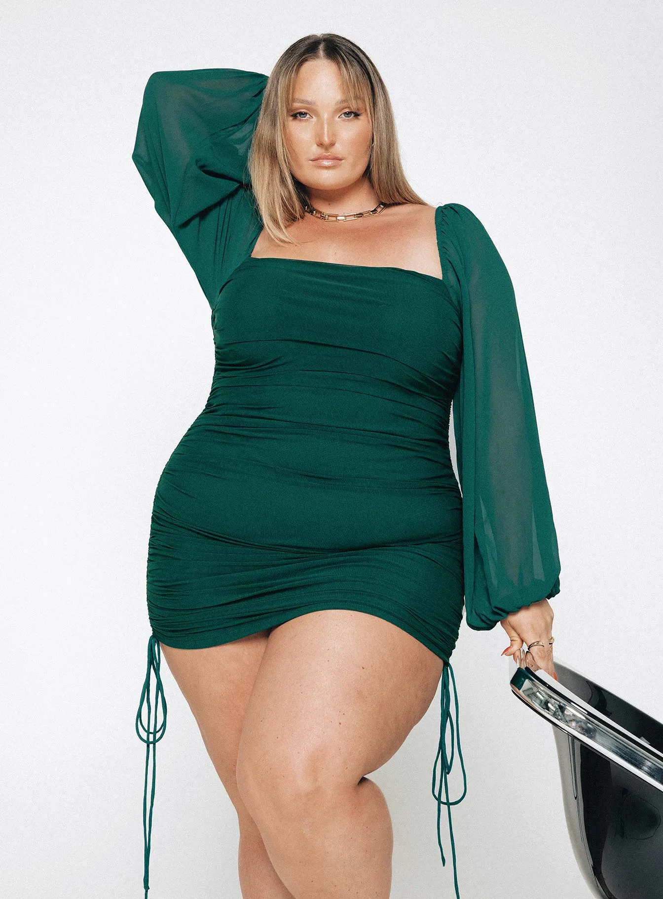 Aleena Mini Dress Green Curve Trend Soft
