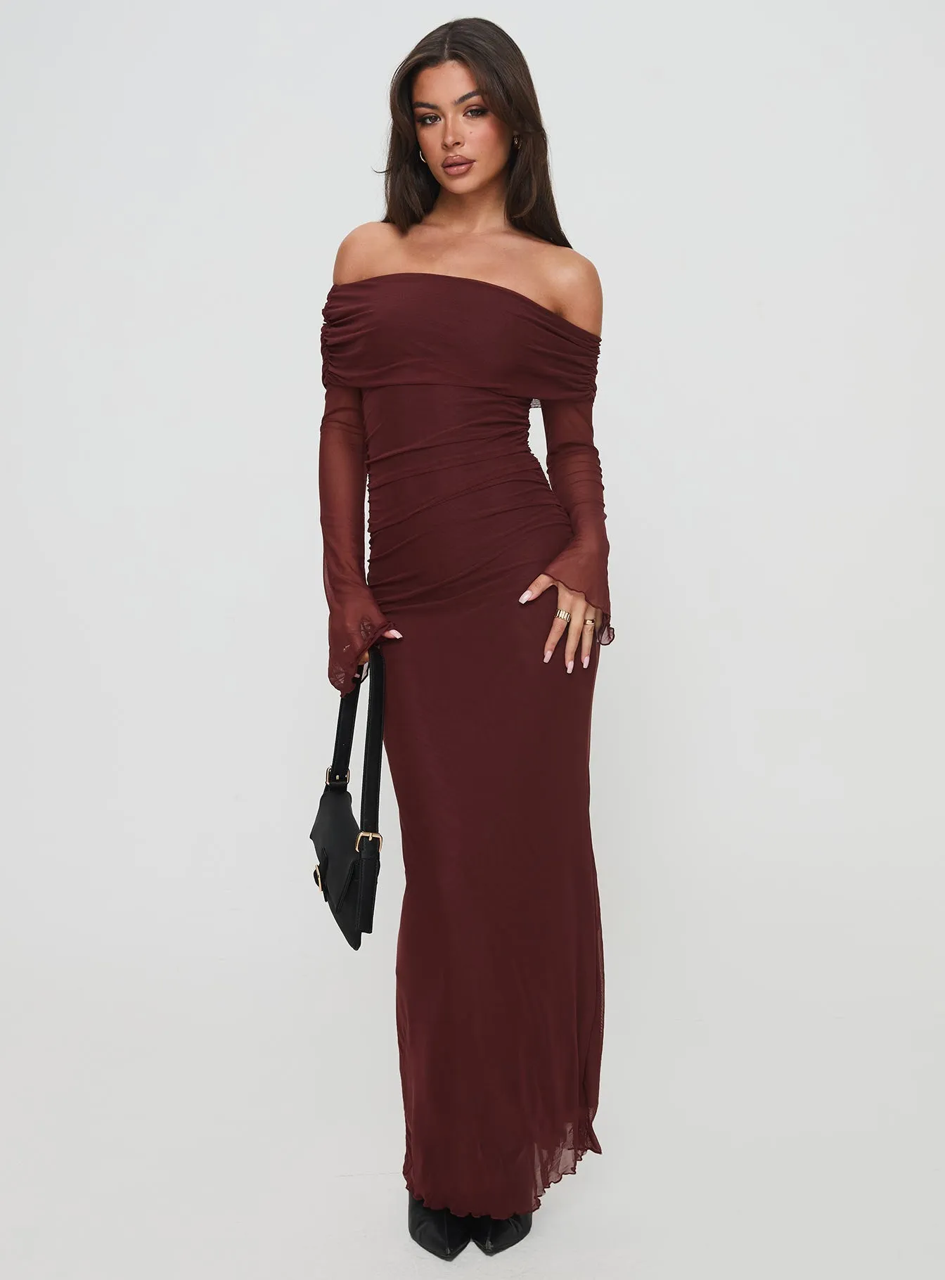 Consideration Maxi Dress Chocolate Dream Flow Fashionable long silhouette