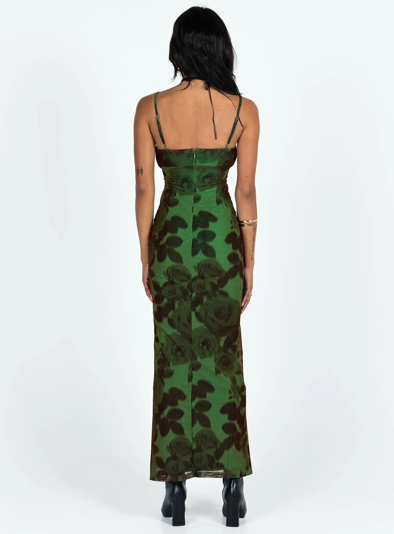 JGR & STN Thorne Maxi Dress Green Flower Path