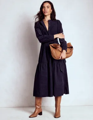 Cecily Cord Midi Dress-Navy Crisp Wind