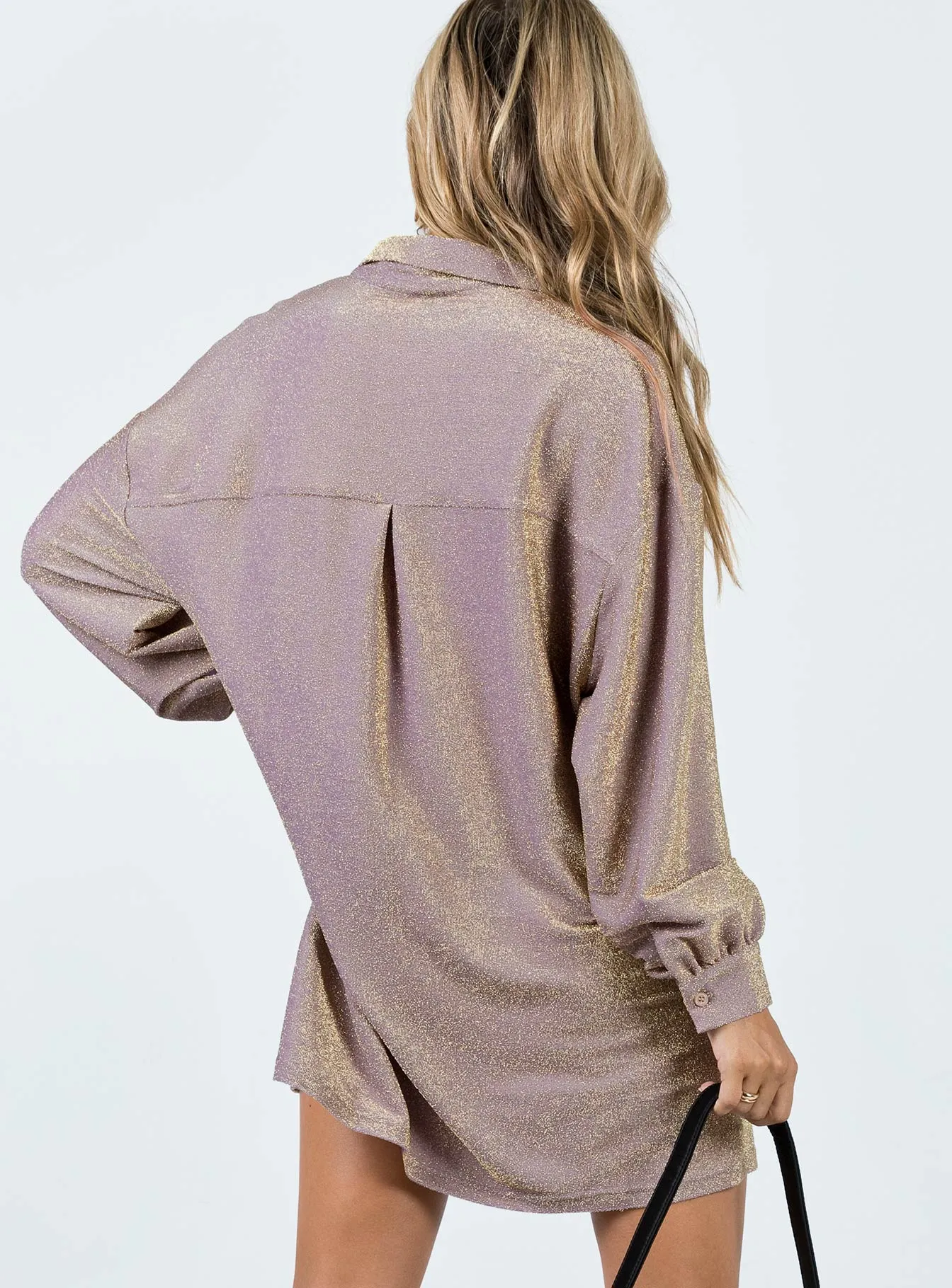Evolving Shirt Dress Rose Gold City Shine Style Pop