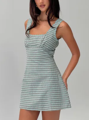 Trend Light Trendy Wear Dasha Mini Dress Blue / Brown Check