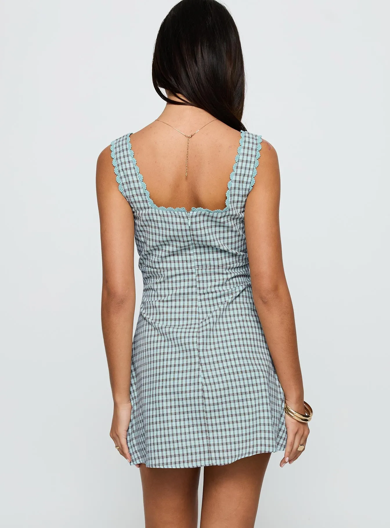 City Soft fun mini Dasha Mini Dress Blue / Brown Check