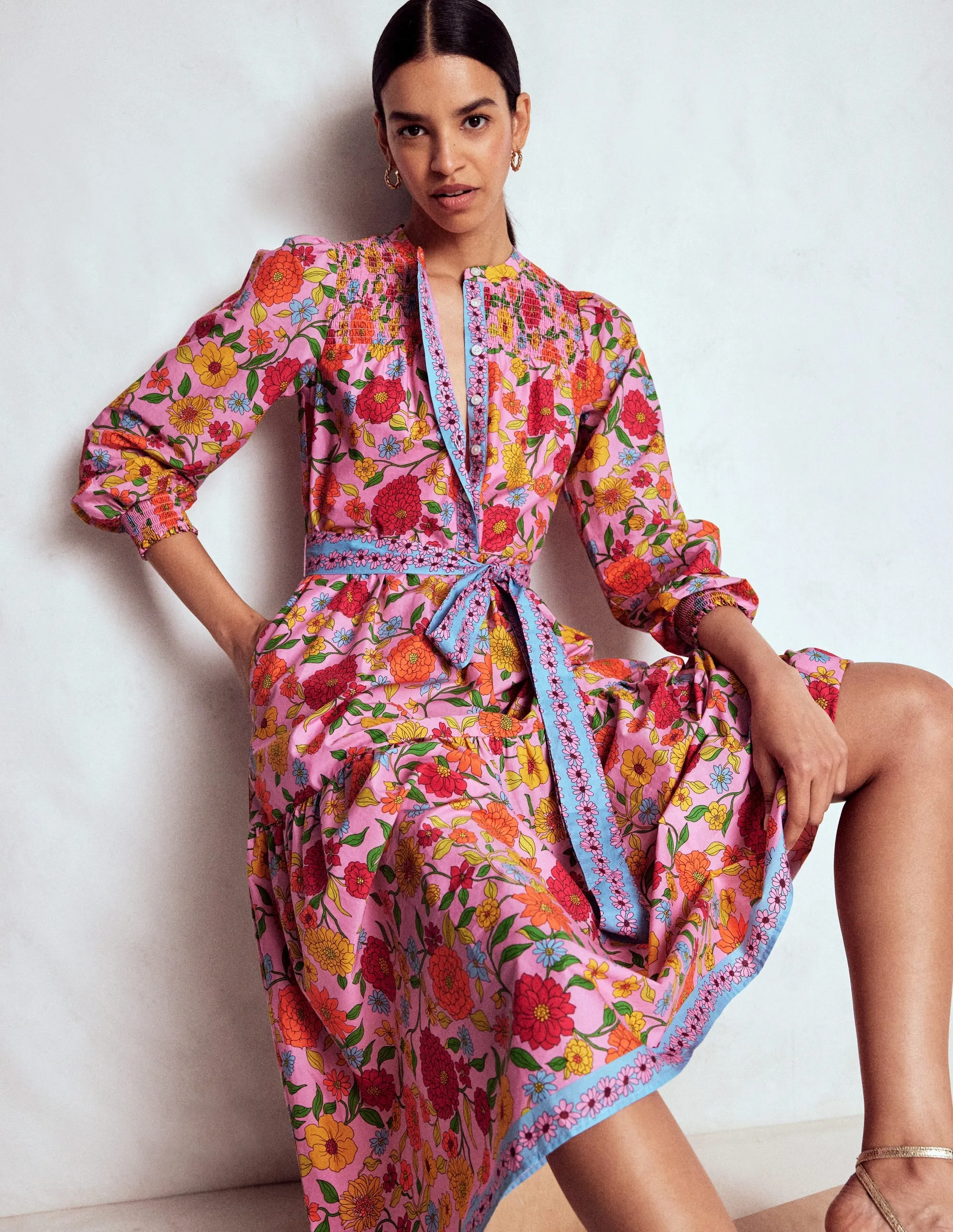 Cecily Cotton Midi Dress-Multi, Dahlia Trail Elegant fit for formal occasions