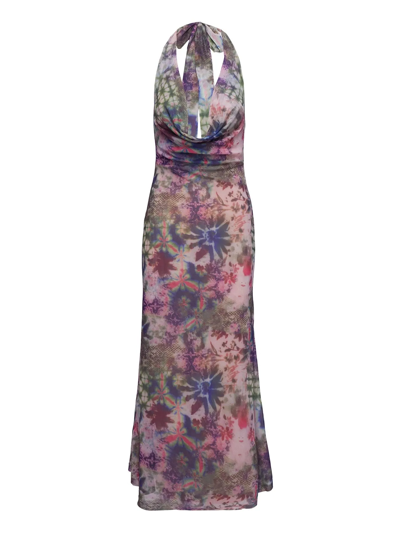 Cassiday Halter Maxi Dress Multi The long length of this dress creates a graceful appearance that is perfect for any occasion