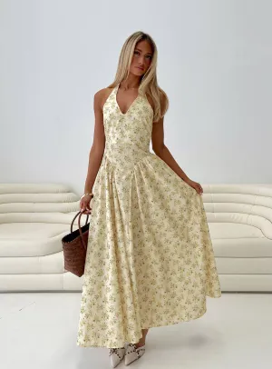 Monte Carlo Halter Maxi Dress Yellow relaxed elegance The elegant cut of this dress highlights your figure while offering plenty of room to move