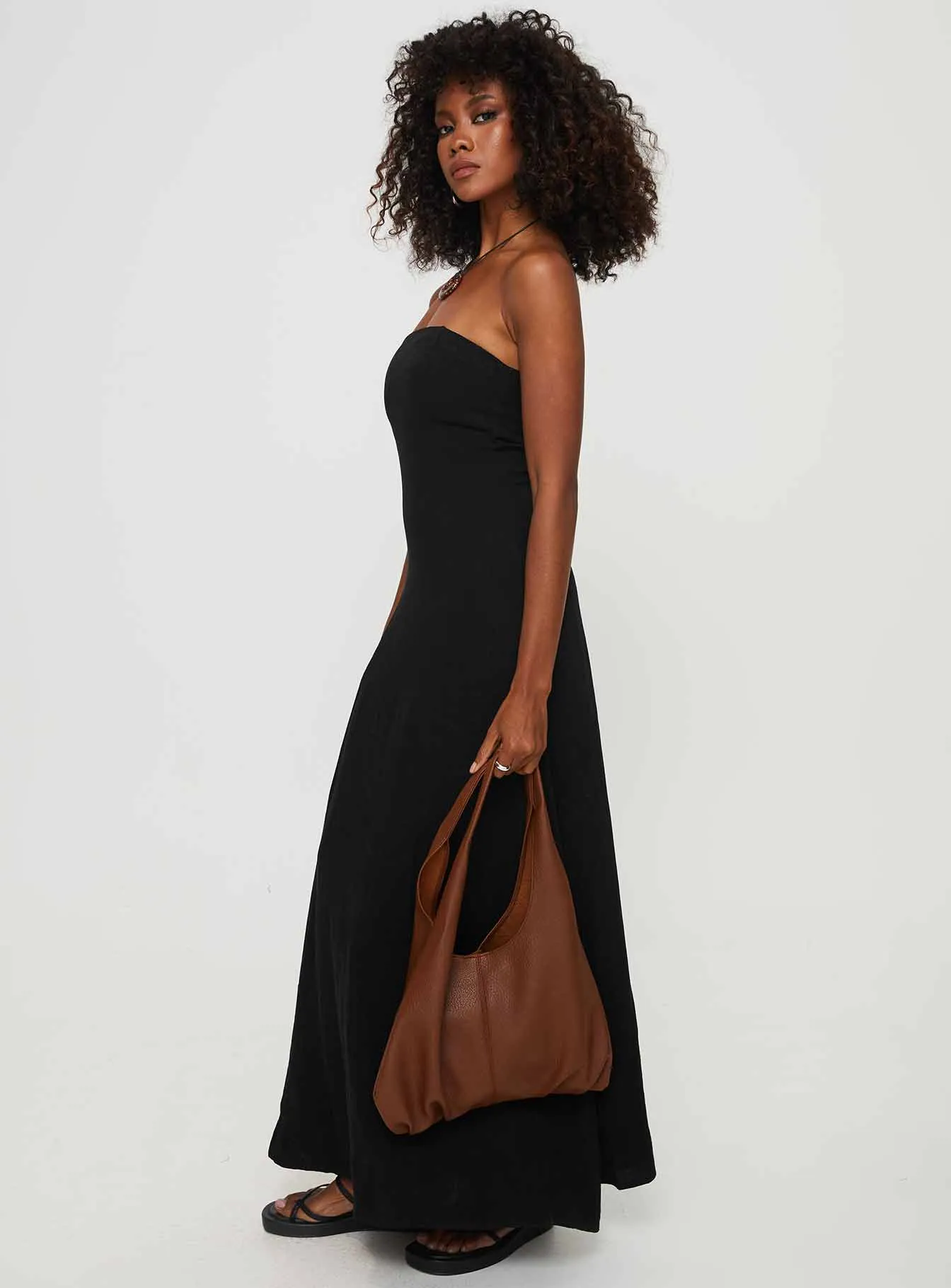 4eva Maxi Dress Black Pastel Sky Bead Work