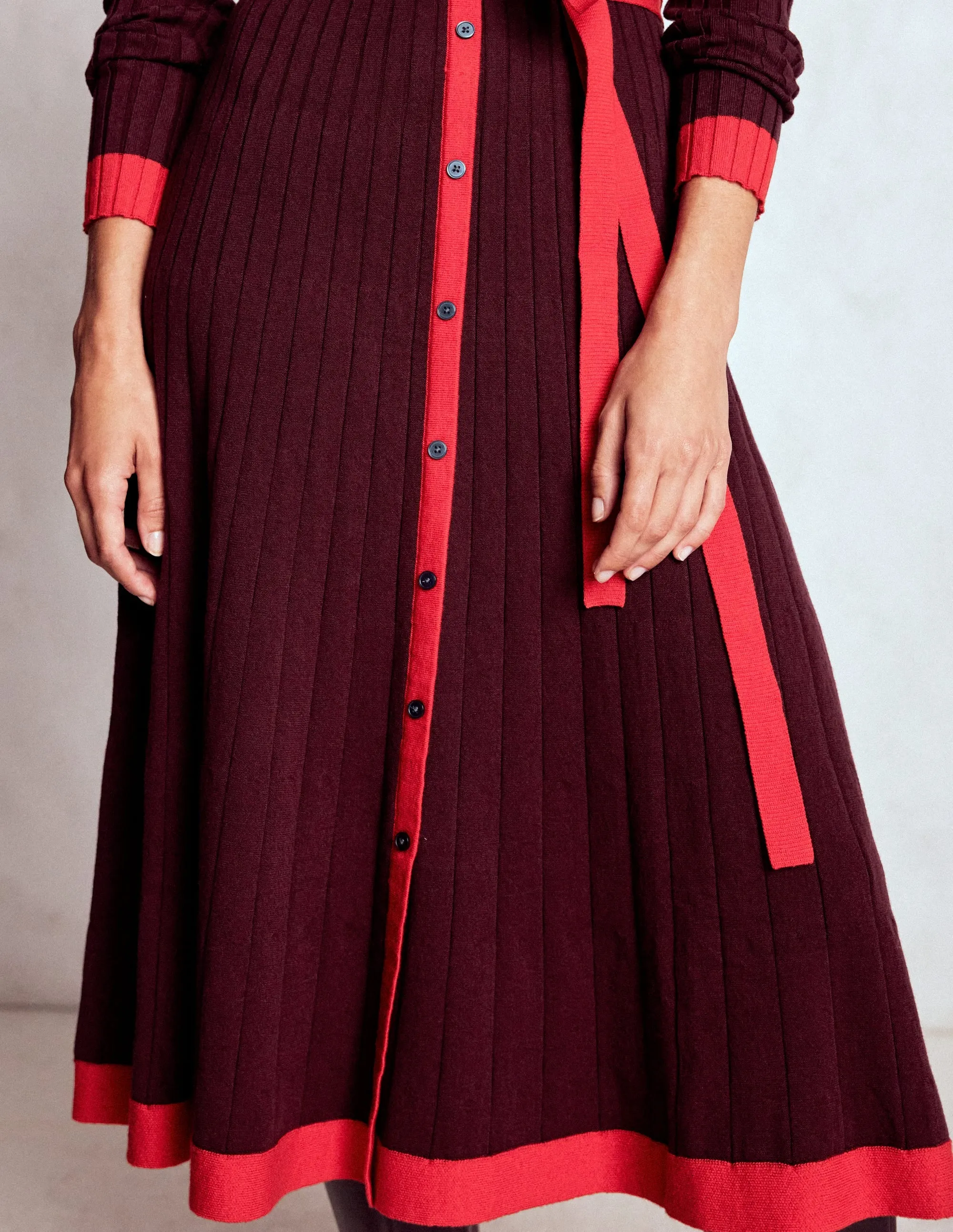 Rachel Knitted Shirt Dress-Deep Wisteria Fall Layers
