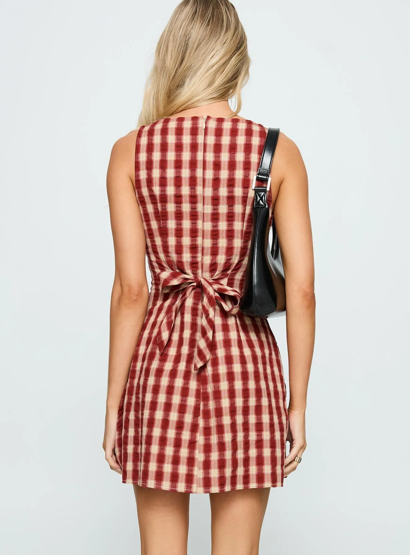 Fashionable date night outfit Sweet Somethings Mini Dress Red Check