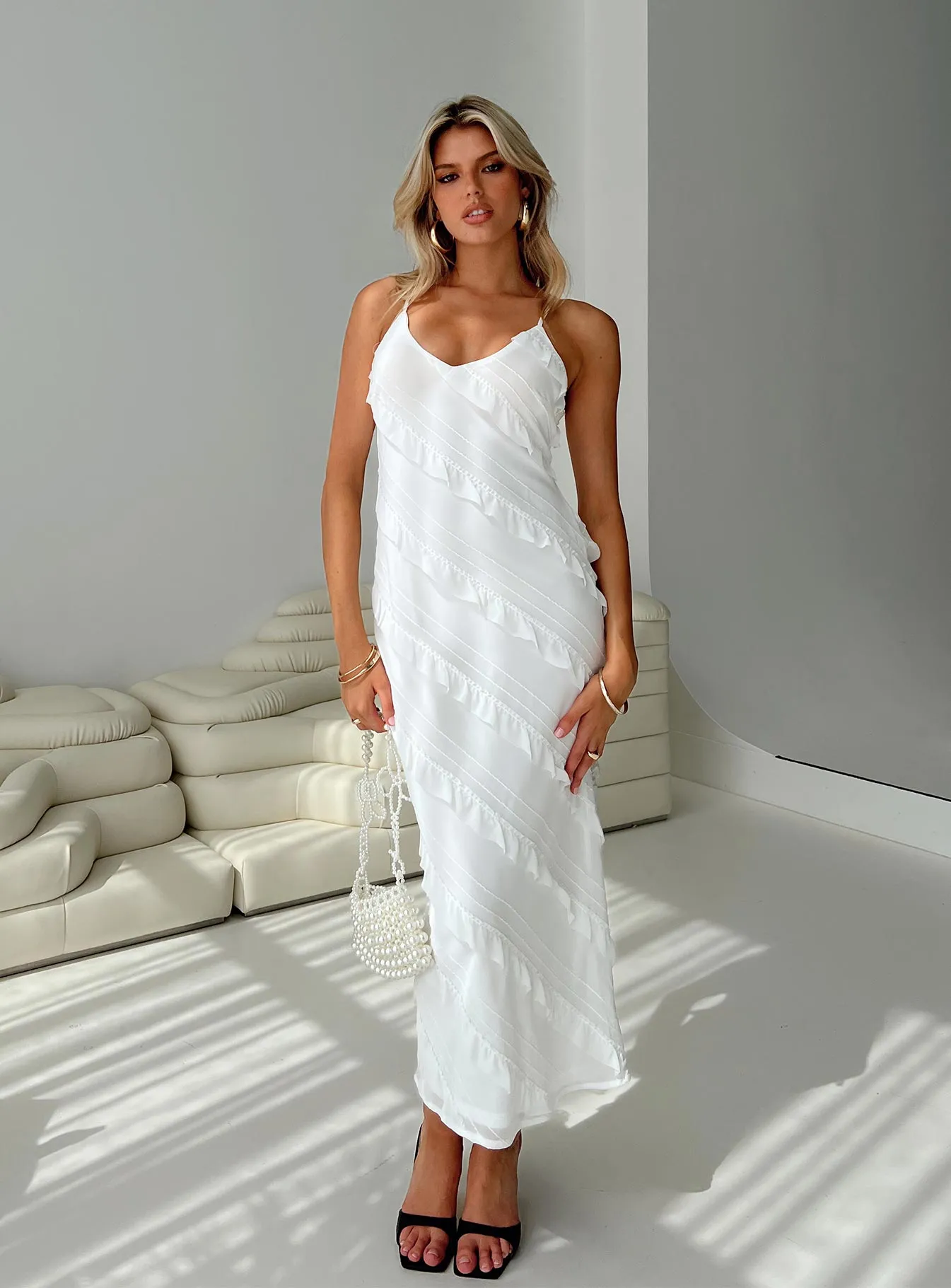 poolside style Lars Maxi Dress White