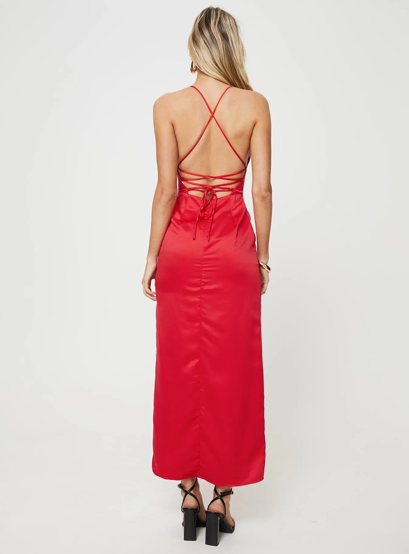 Chambers Maxi Dress Red Luxurious long dress Wool Soft