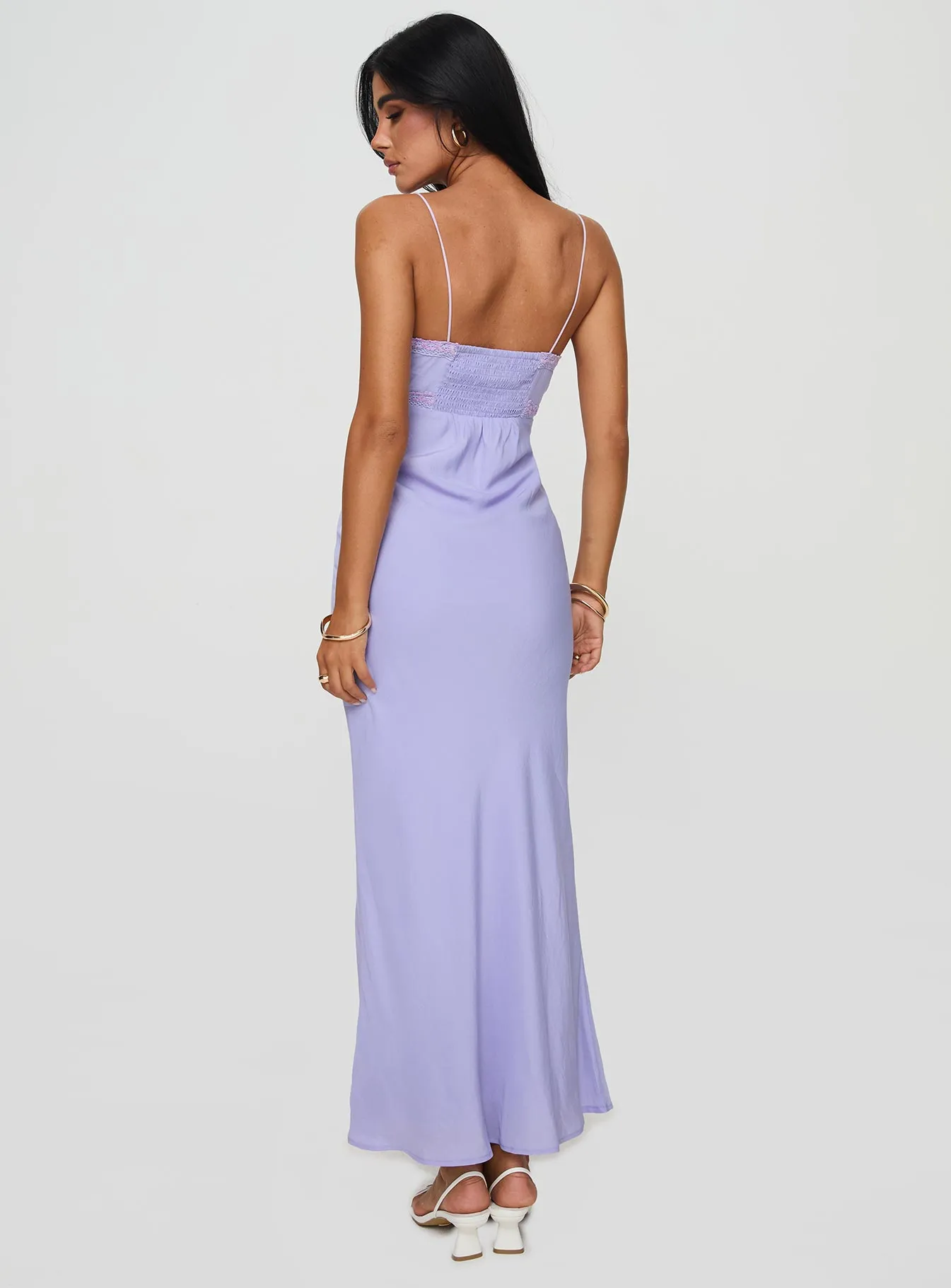 Emily Maxi Dress Lilac The simple silhouette of this dress makes it easy to style for both day and night wear