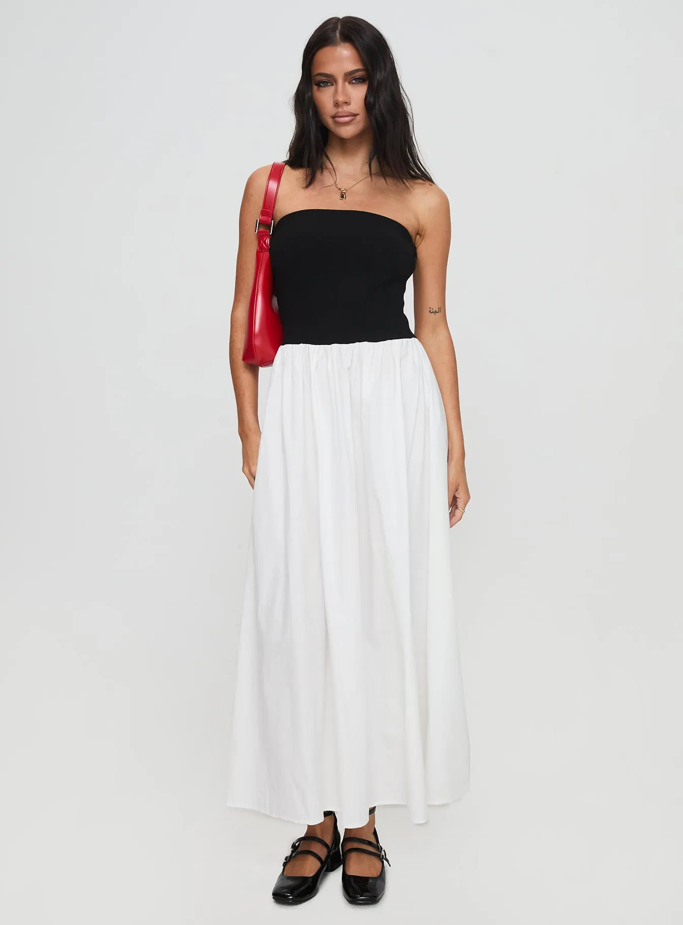 Print Art Fall Path Rhett Maxi Dress Black / White