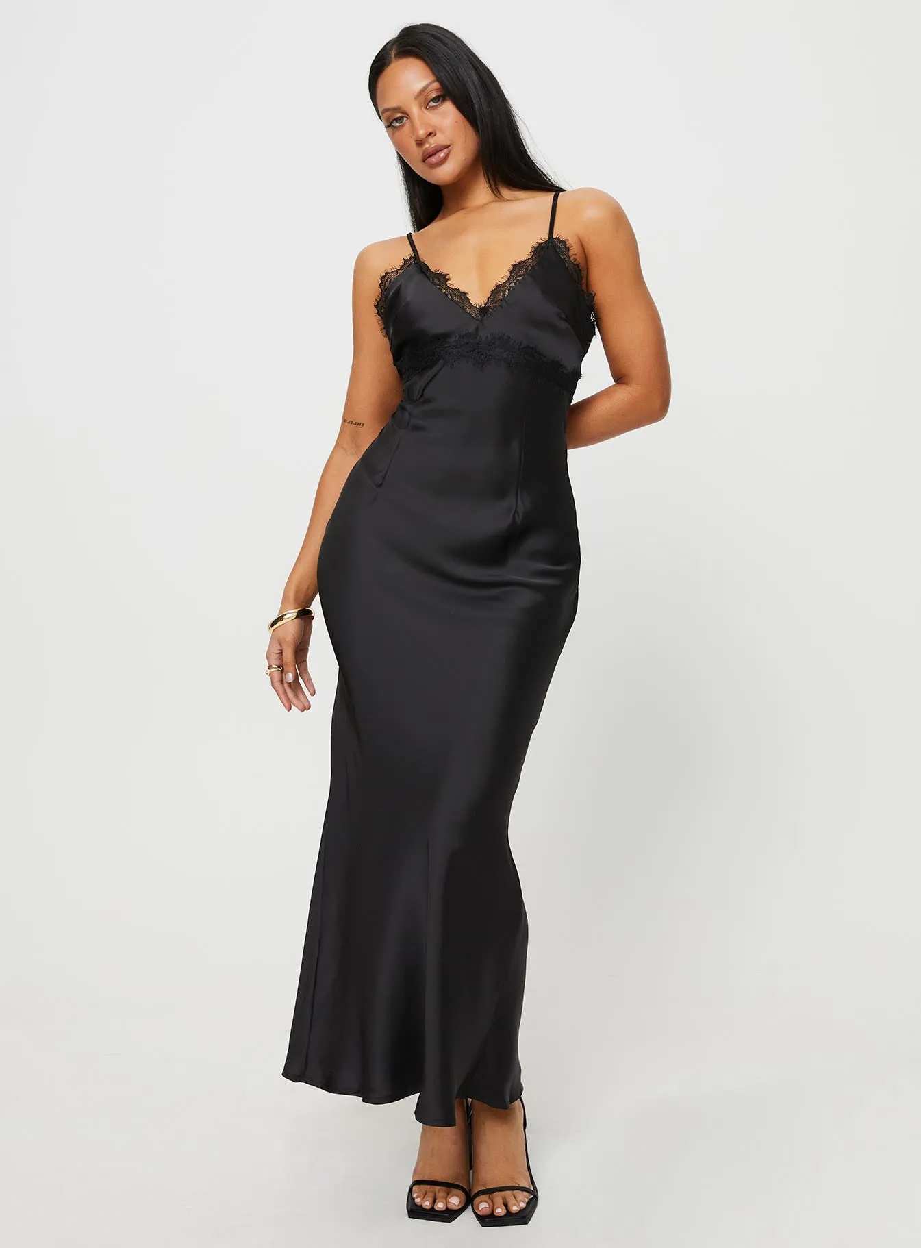 Sanz Maxi Dress Black Petal Path