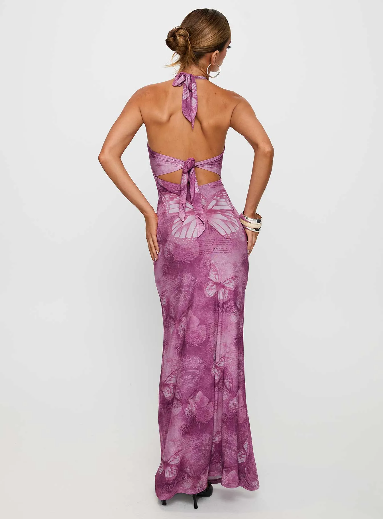 Photo Time Nathaleia Halter Maxi Dress Purple