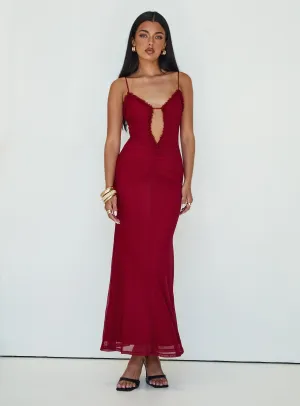 Capisce Maxi Dress Red Neon Pop Coral Pop
