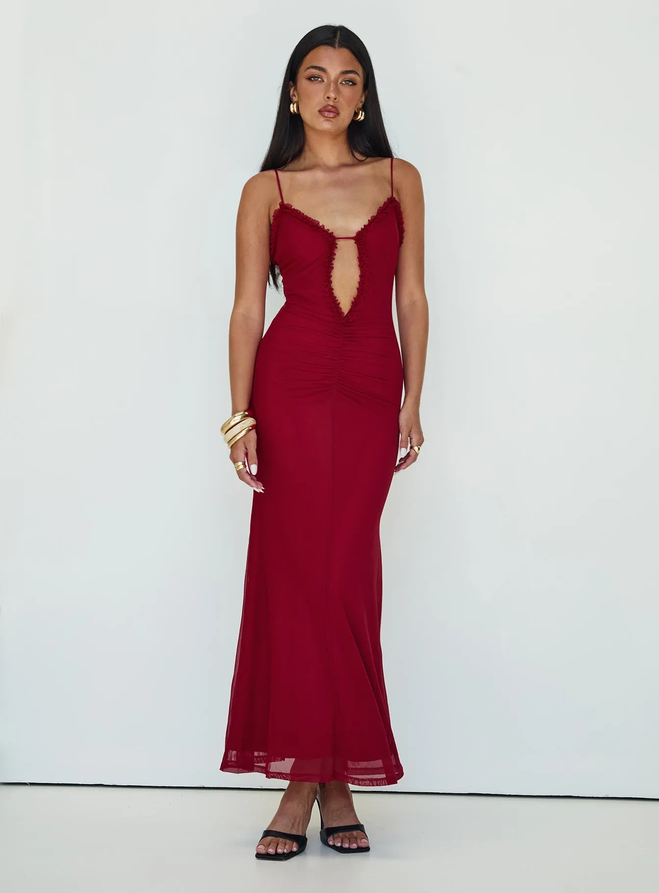 Capisce Maxi Dress Red Neon Pop Coral Pop