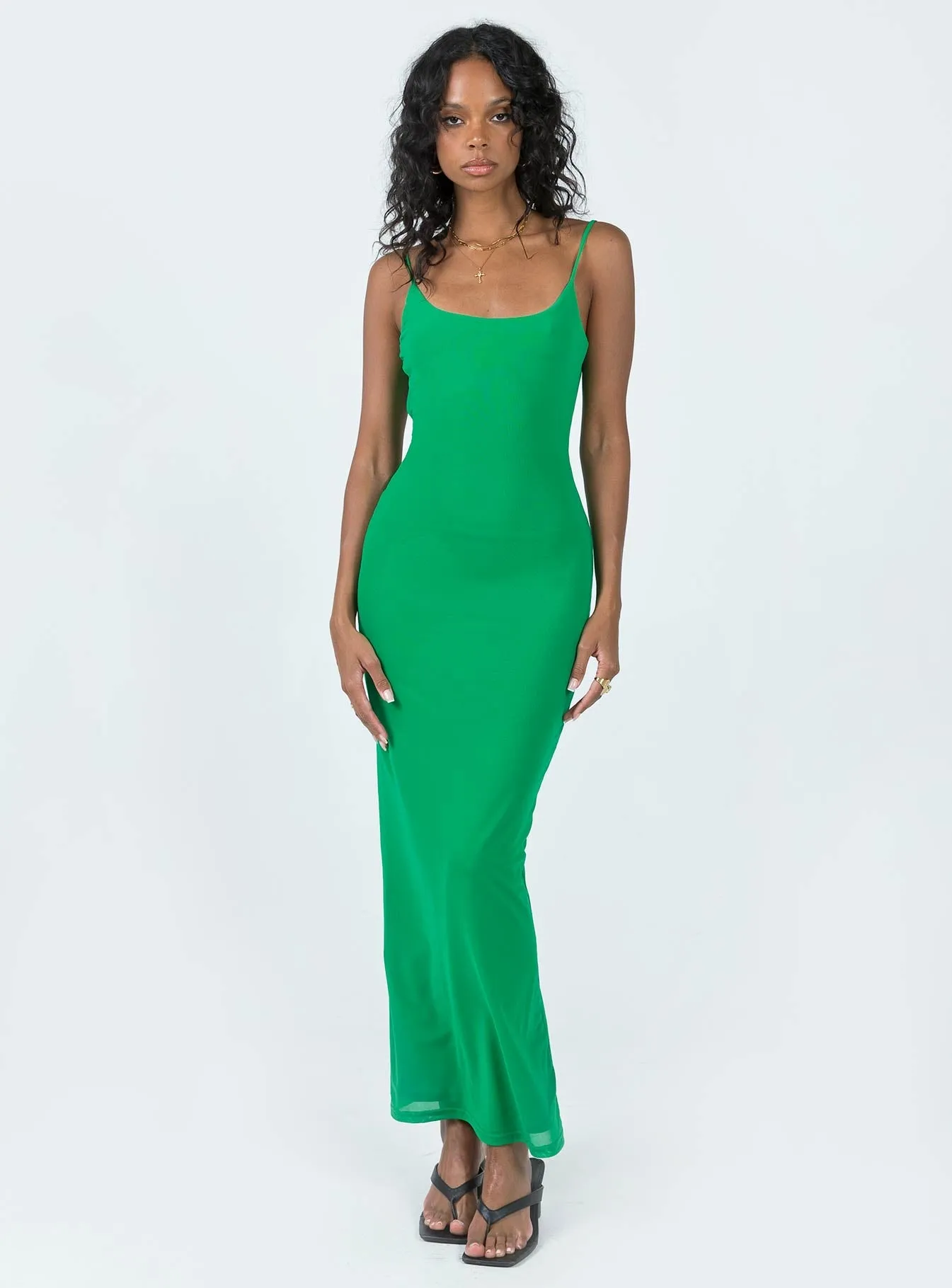 Crepe Soft Knox Maxi Dress Green
