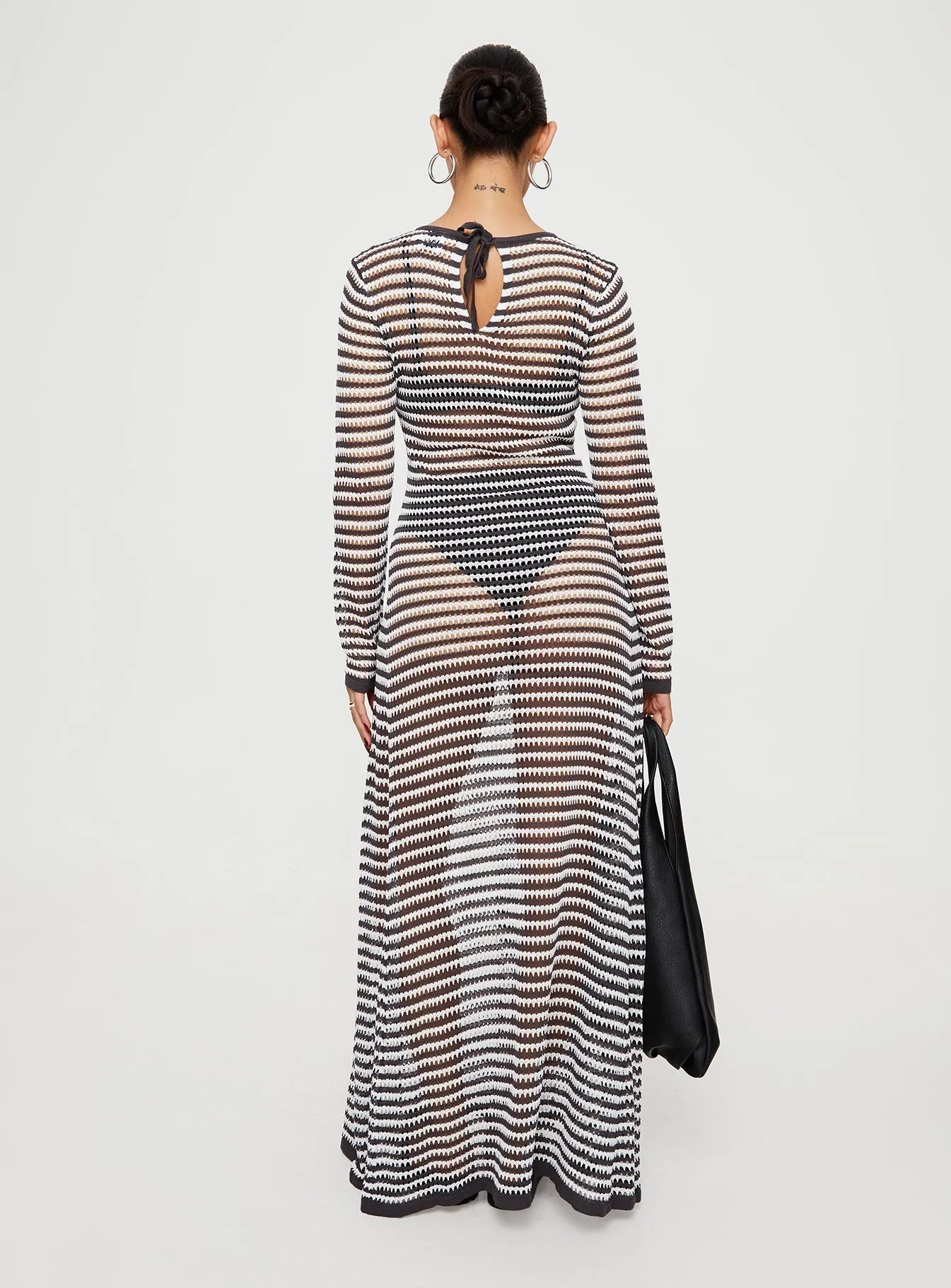 Ikaris Long Sleeve Maxi Dress Grey / White Brick Glow