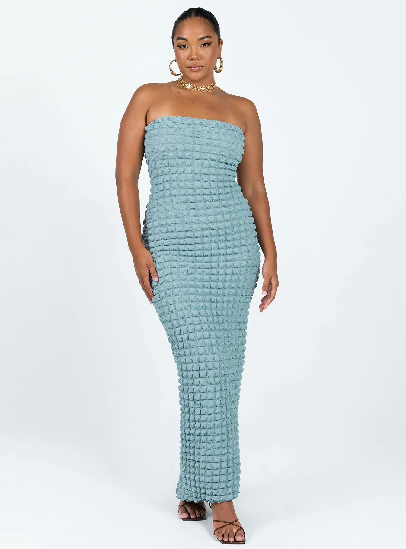 Kendrick Strapless Maxi Dress Blue Stage Ready