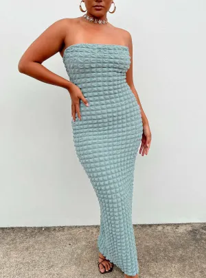 The dress??s simple design allows you to dress it up or down depending on your style Kendrick Strapless Maxi Dress Blue
