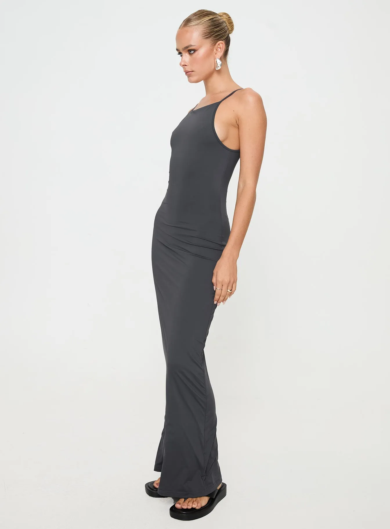 Dye Glow Earth Brown Nayana Maxi Dress Slate