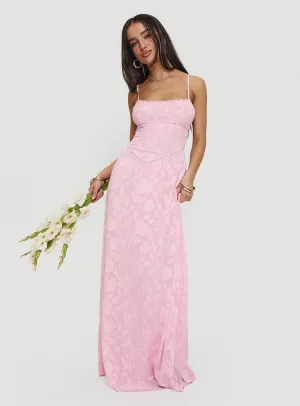 Silk Glow The flattering shape of this dress creates a beautiful silhouette that is perfect for all body types South Of France Maxi Dress Pink Petite