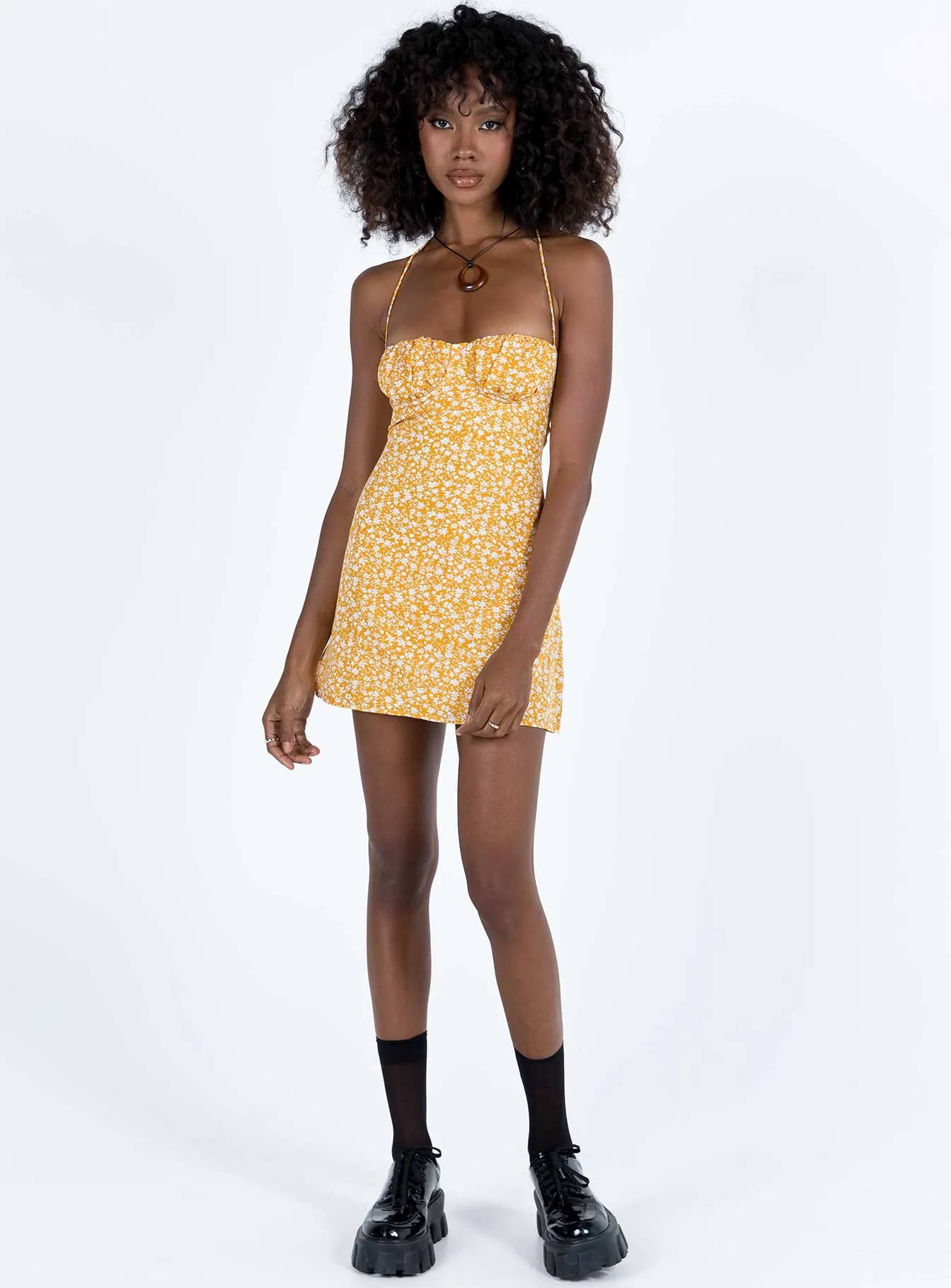 Edge Star Acer Mini Dress Yellow Floral