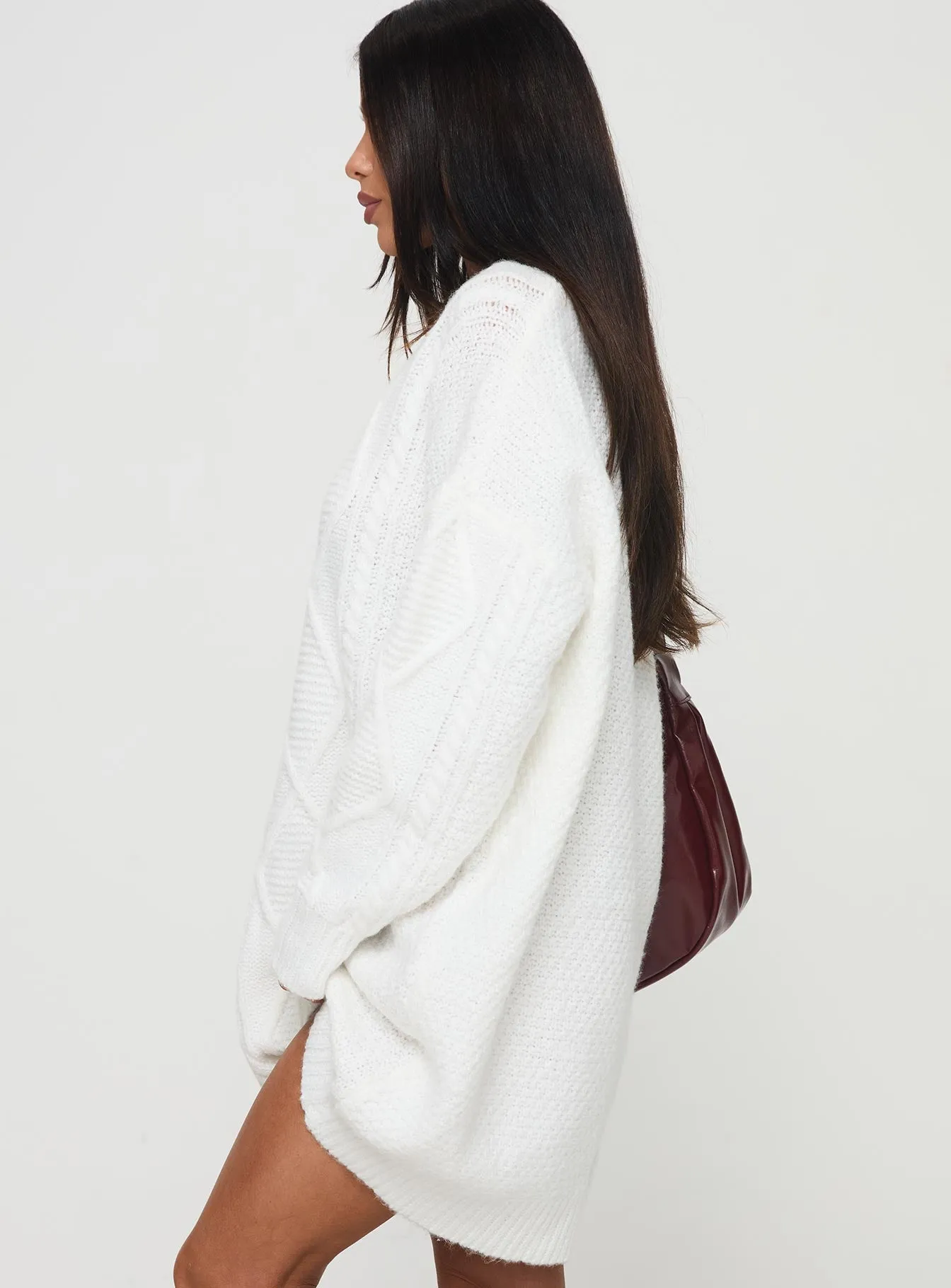 Fresh Design Night Edge Canlish Sweater Mini Dress Cream