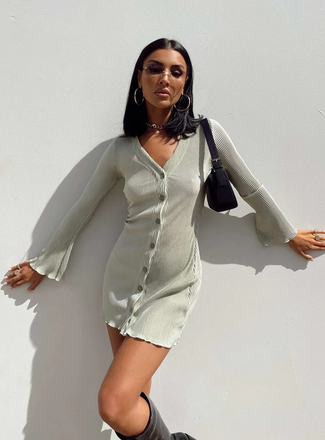 Danyon Mini Dress Green Wide Range Motion Night Rush