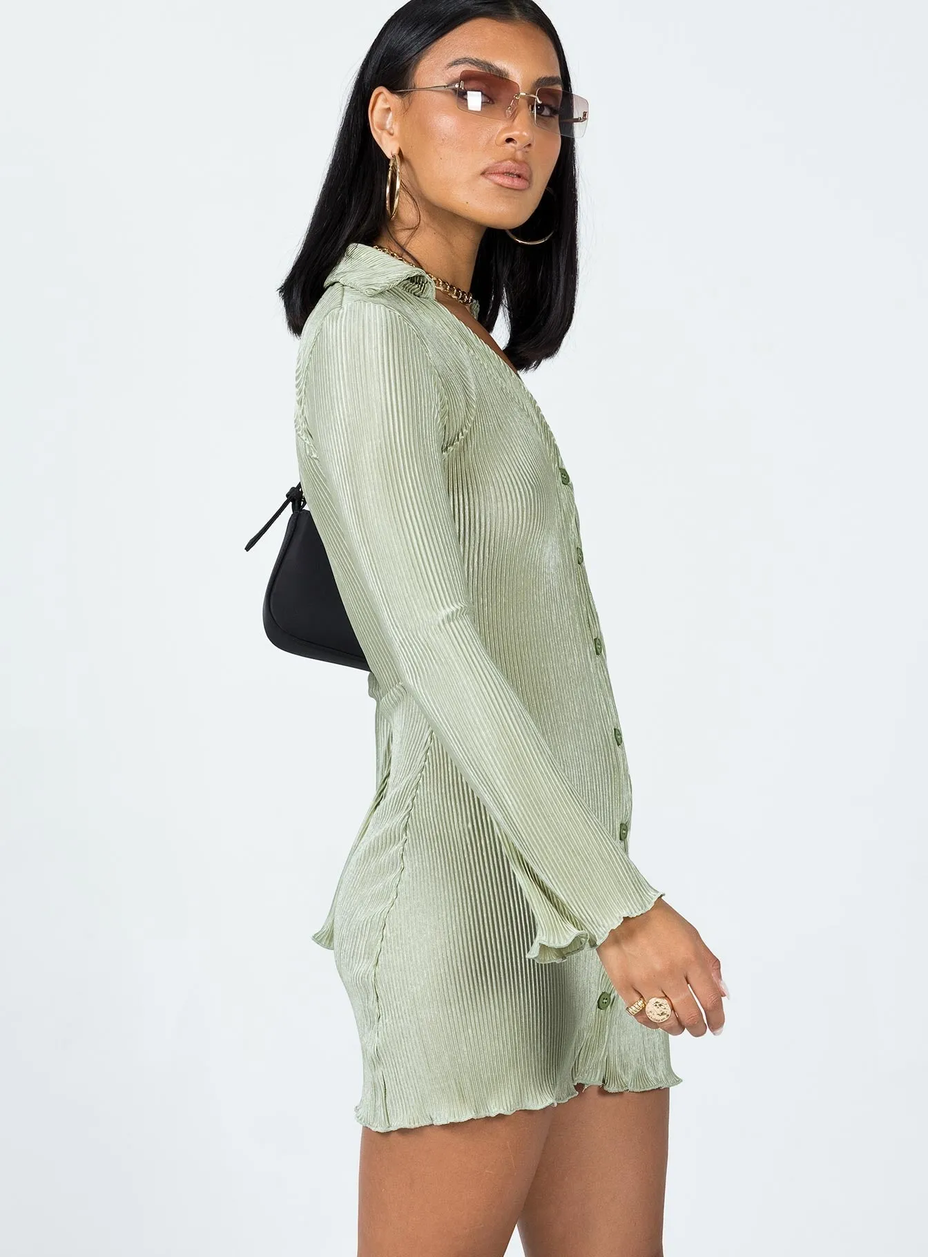 Danyon Mini Dress Green Flowy Design