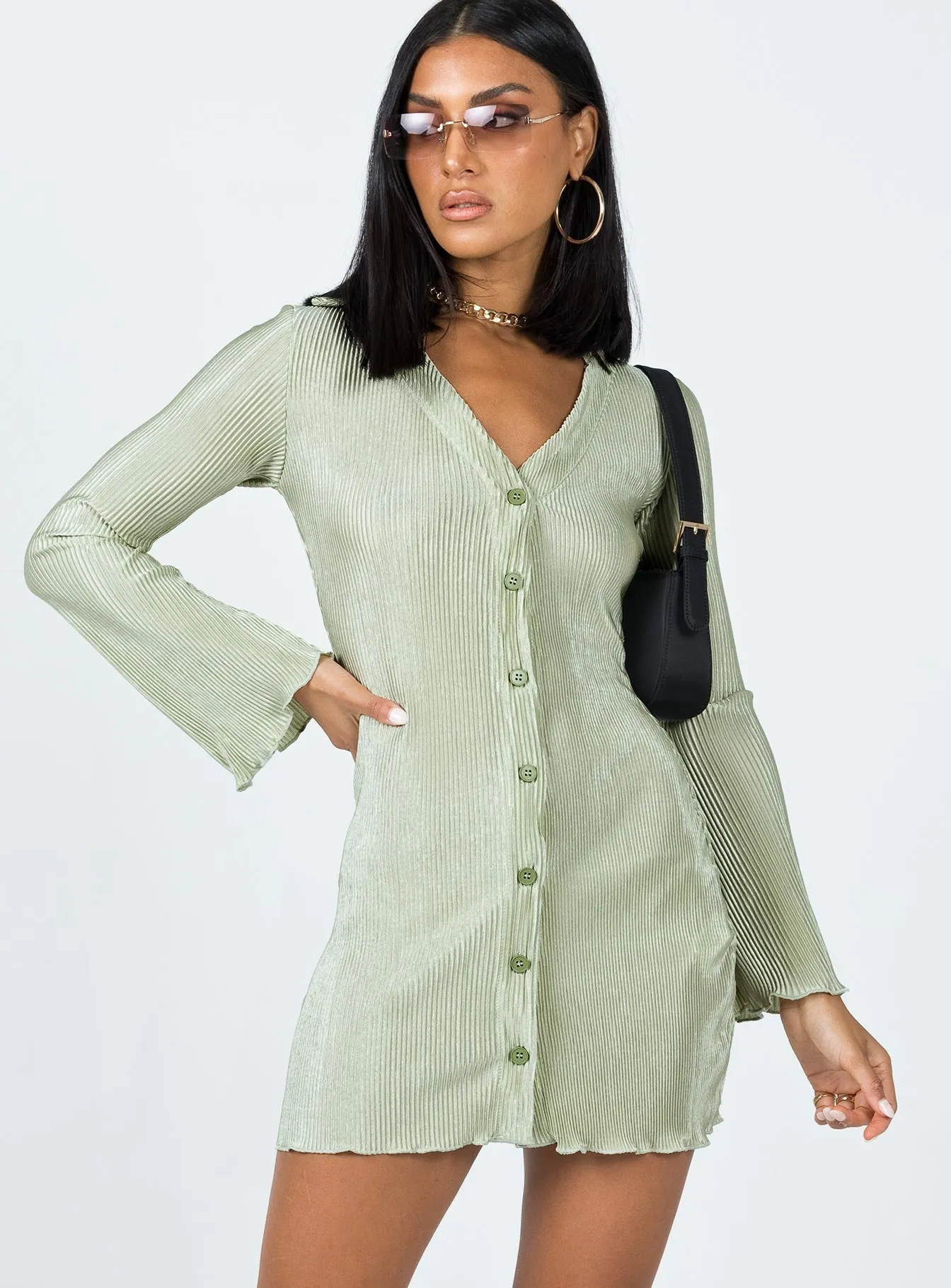 Danyon Mini Dress Green Style Beat Bar Pop