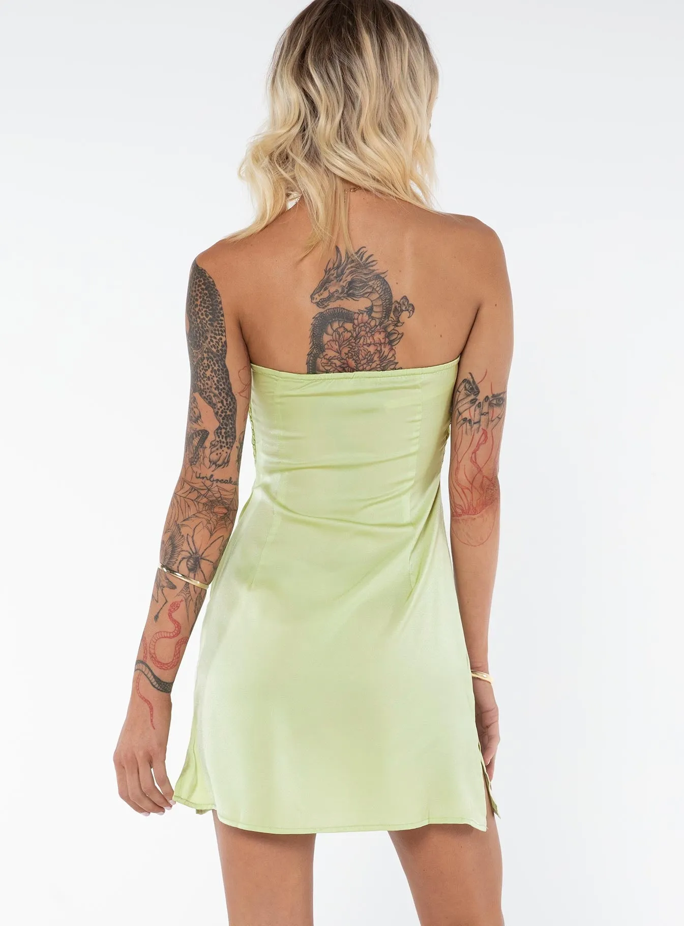 Youthful Vibe Irena Strapless Mini Dress Green Tall