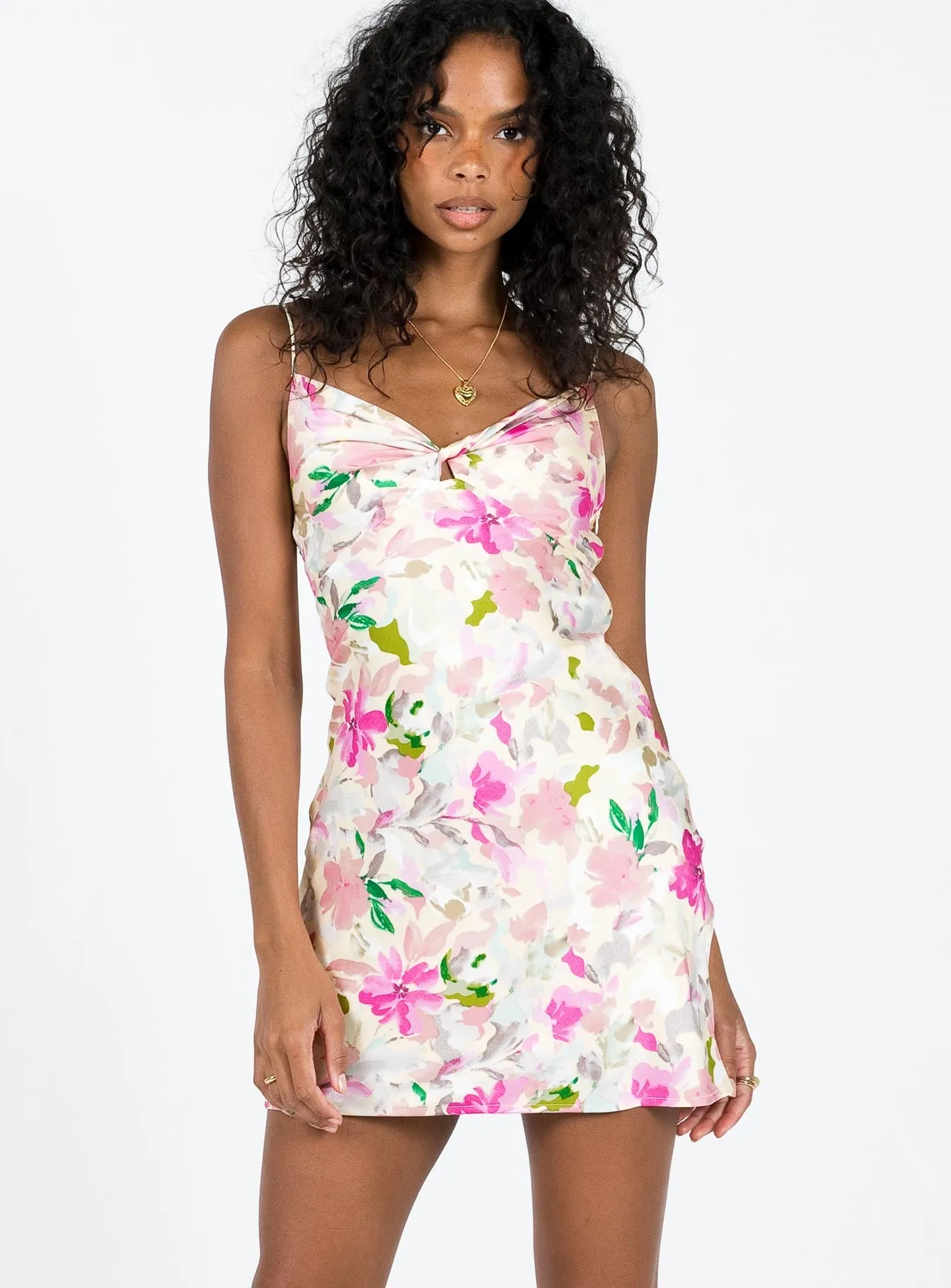 Marilyn Mini Dress Floral Multi Pleated Texture Effect Fun floral mini