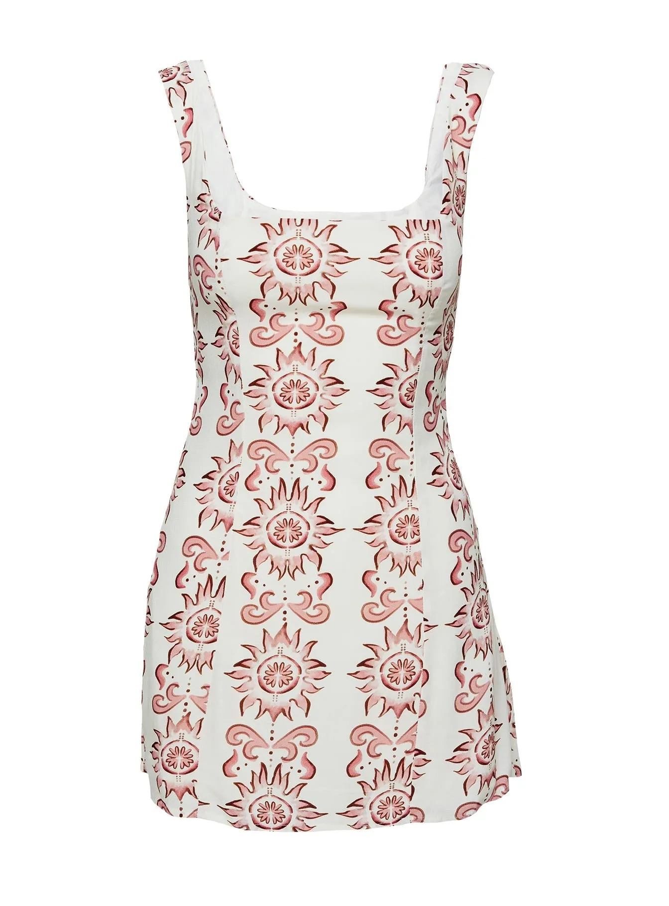 Tie Back Closure System Maris Mini Dress Cream / Pink