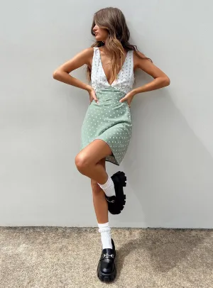 Nellie Mini Dress Mint Polka Dot Vibrant Silhouette