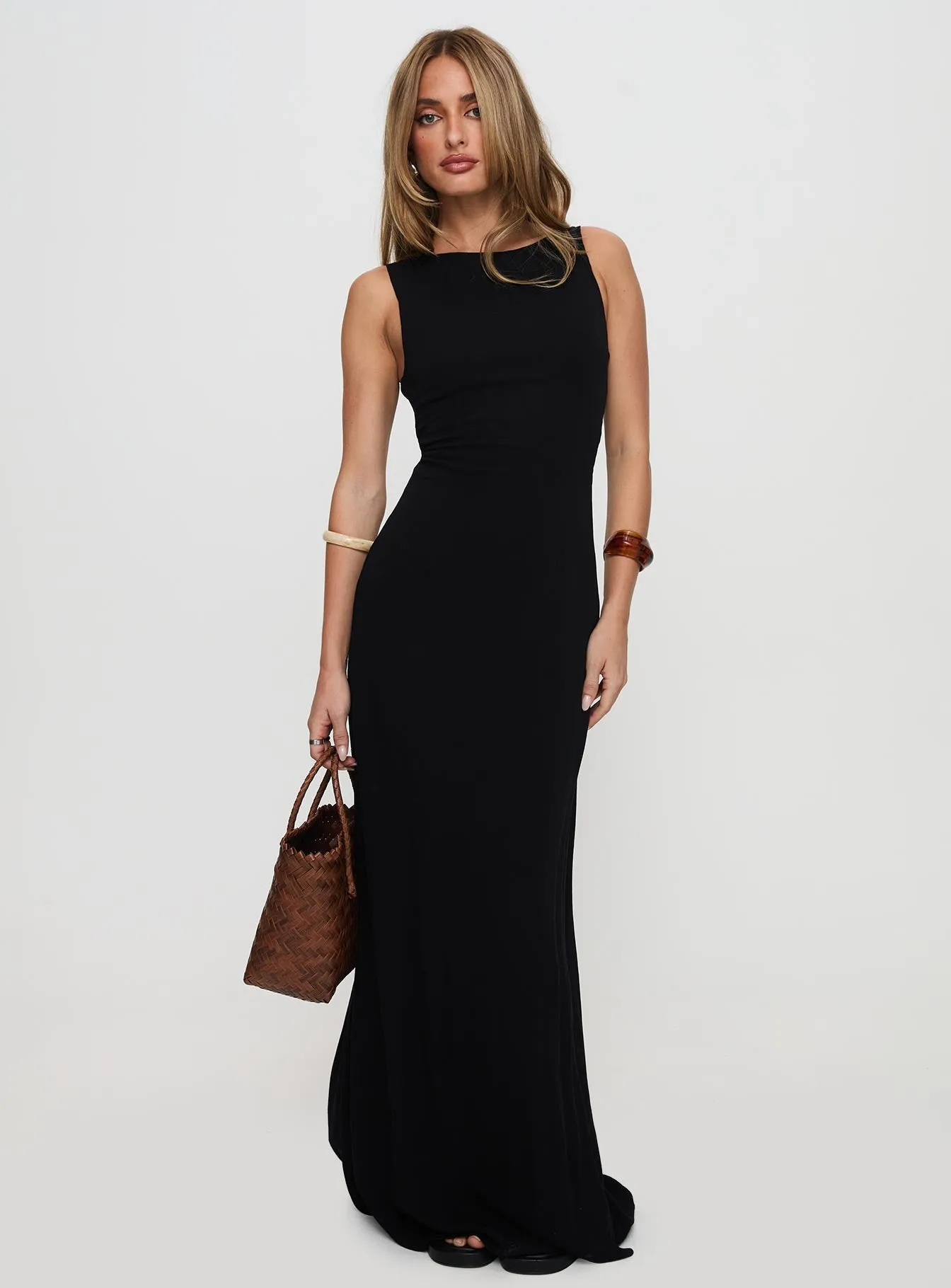 Ace Of Hearts Backless Maxi Dress Black Cloud Soft Grace Flow