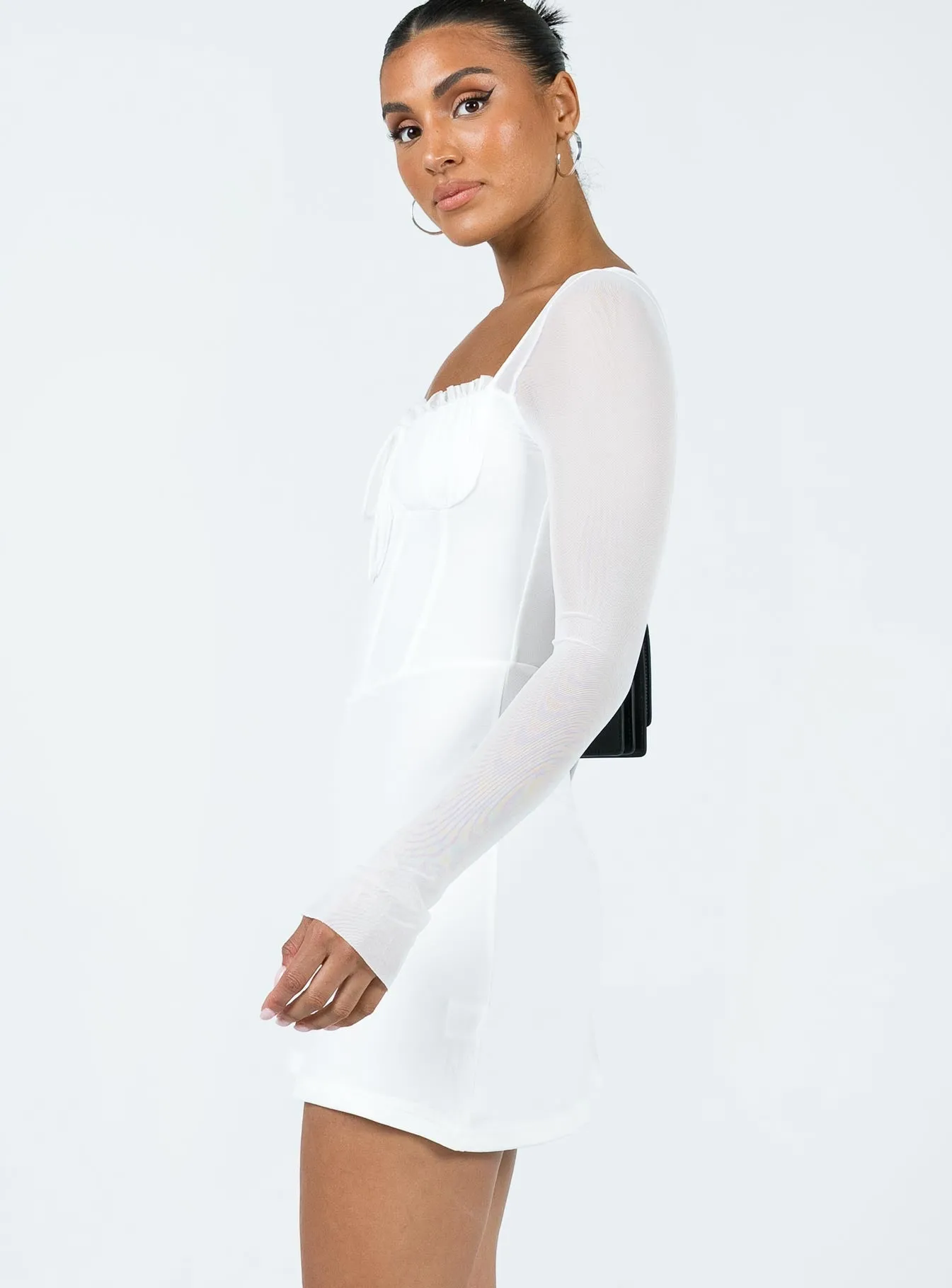 Chic Silhouette Clermont Corset Mini Dress White