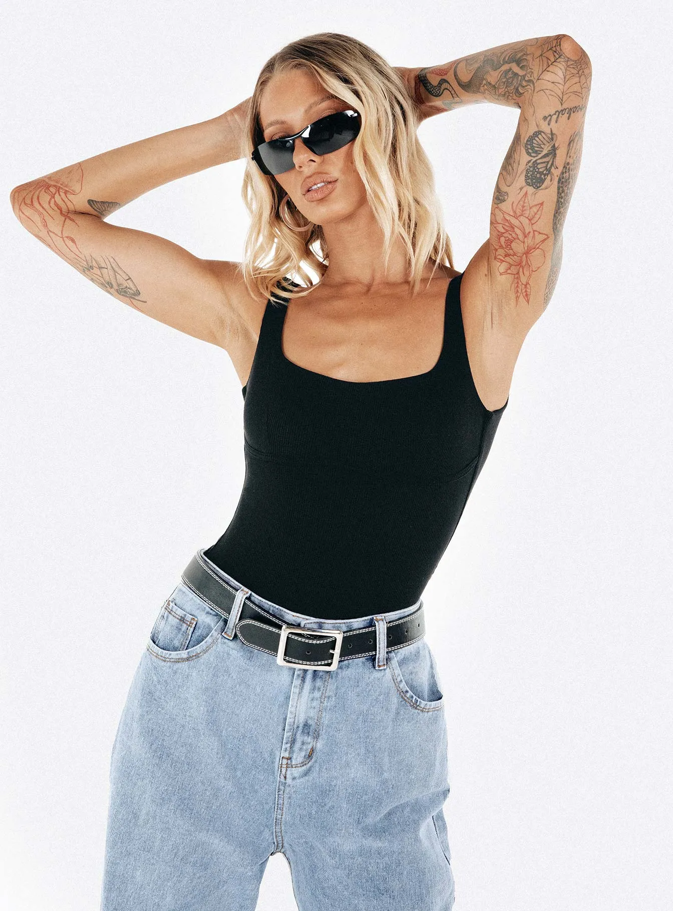 Crosby Bodysuit Black Tall Relaxed Date Eco Singer