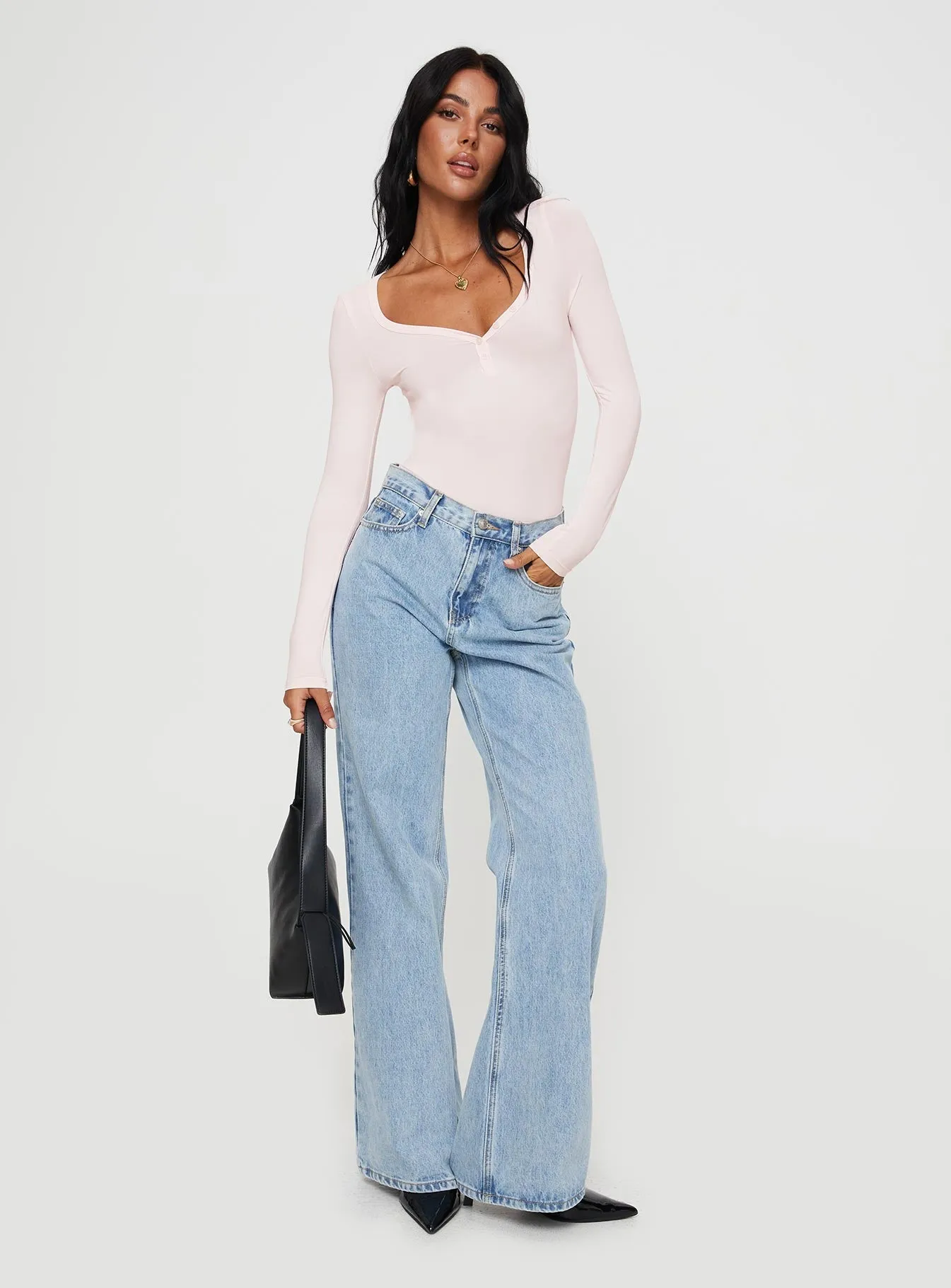 Delgado Long Sleeve Bodysuit Pink Travel Family