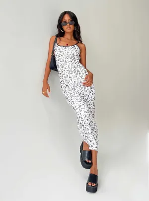 Knox Maxi Dress White / Black Floral Still Lake