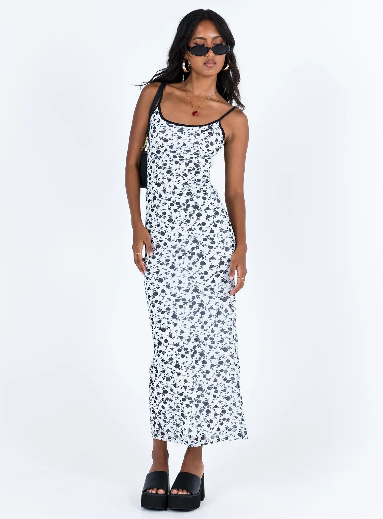 Knox Maxi Dress White / Black Floral With its timeless design this dress is perfect for any season and any setting