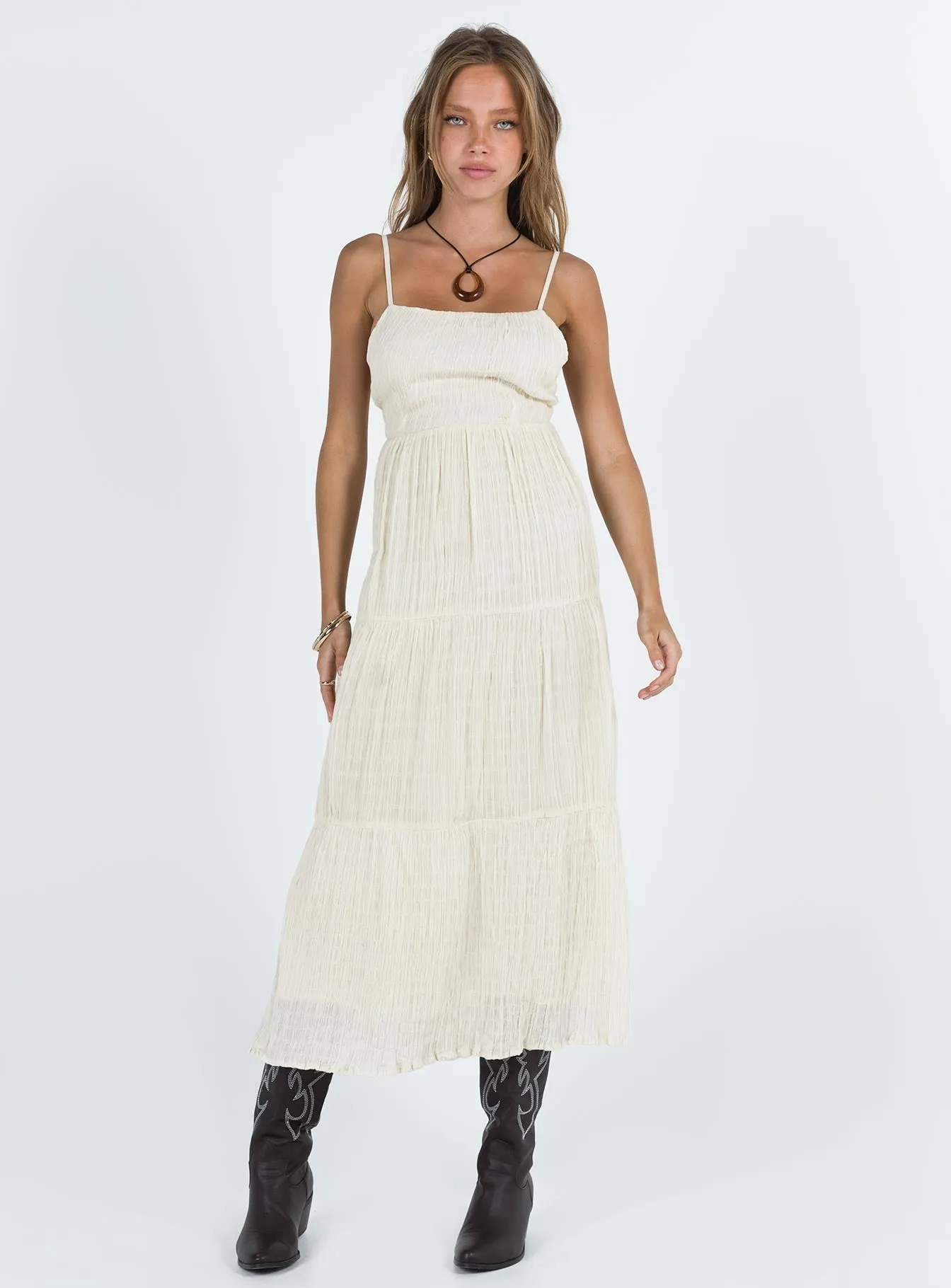 Autumn Tone Ricci Maxi Dress Ivory